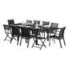 Garden Furniture Set Modulo T 6/10 + F 6 + C 4 Full Black Glass Wilsa Garden