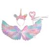 TOMMYFIELD Unicorn Costume with Wings, Headband, and Feathers for Kids, Fairy Costume, Cosplay