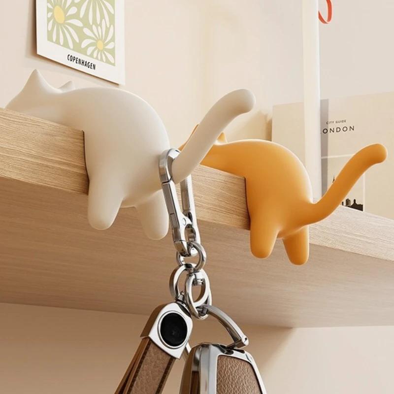 Cute Portable Cat Bag Hook Hanger Table Hook Handbag Backpack Travel Bag Organizer Holder Home Office Decor Desk Side Hooks