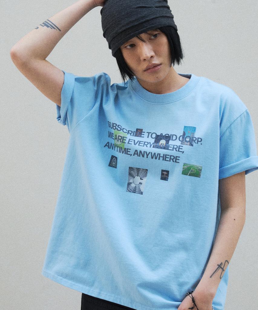 SLOWACID Photodump Short Sleeve T-Shirt [Sky Blue]