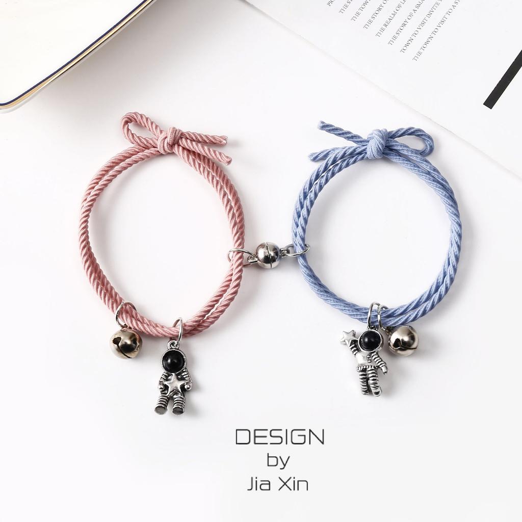 Подарки на день святого Валентина, модный браслет со звездой астронавта, подарок для пары, магнитный браслет, веревочный браслет