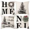 European Christmas Linen Cushion Cover: Digital Print Sofa Decor