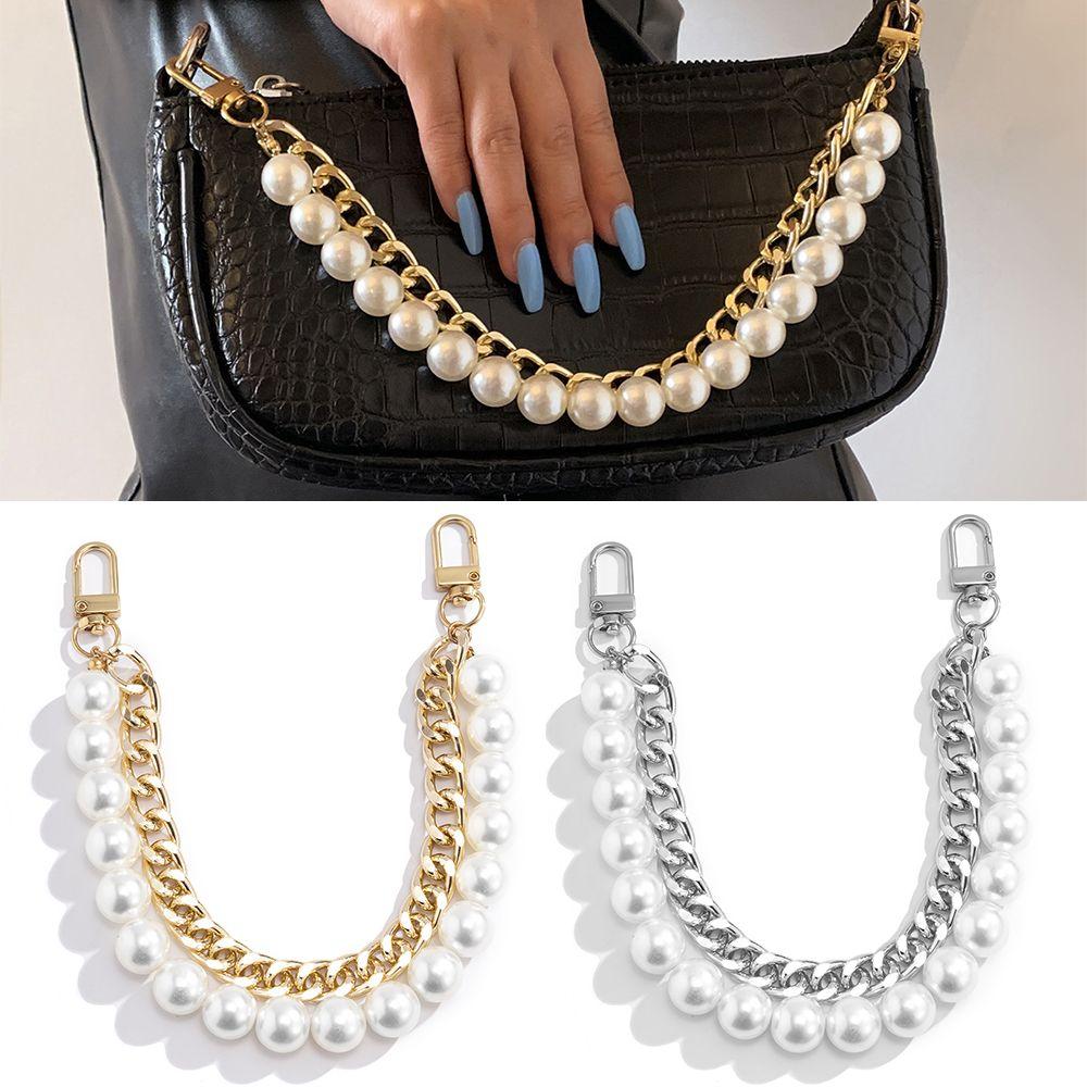 Retro Replacement Handles DIY Purse Handbag Belt Shoulder Chain Bag Chain Pearl Bag Strap