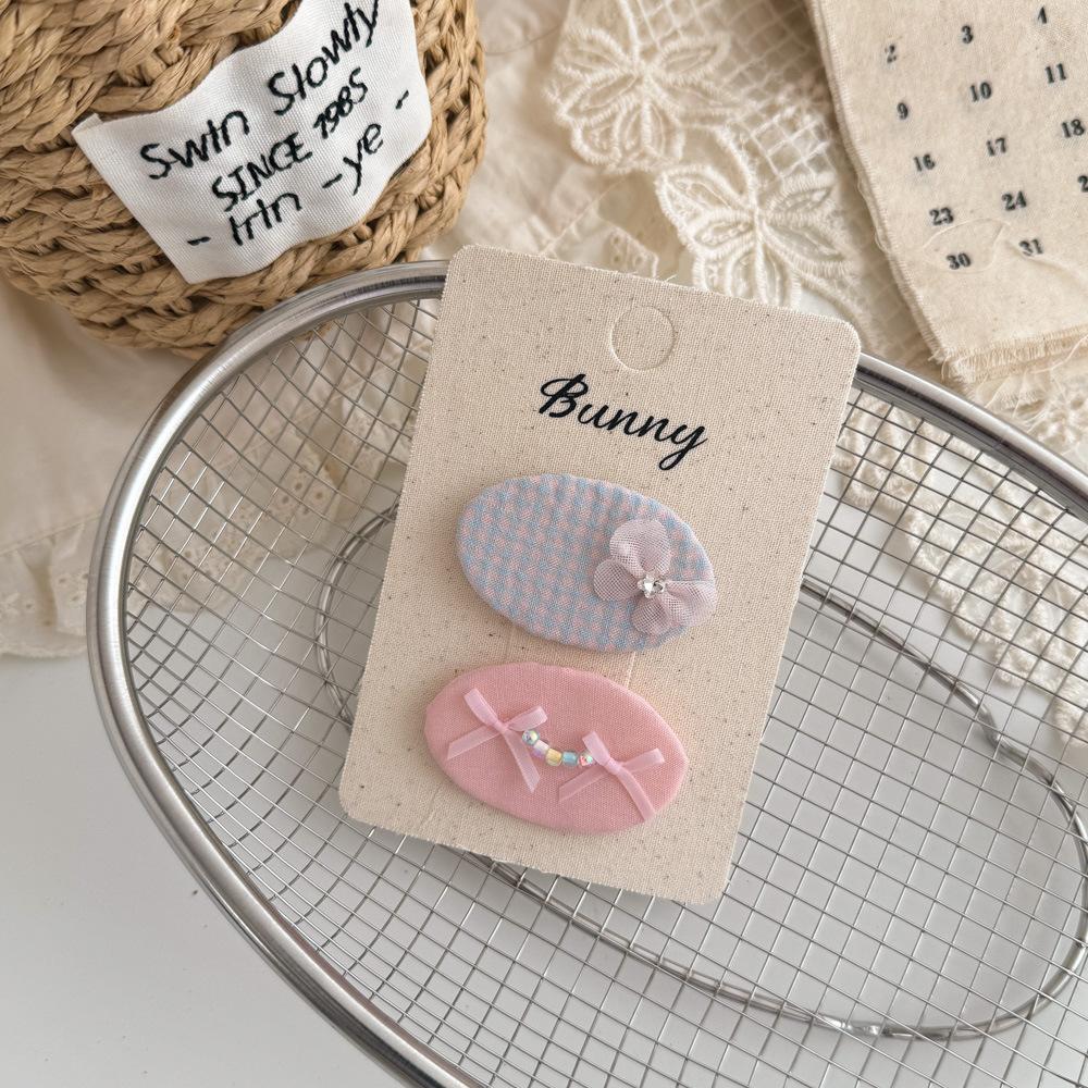 Мультяшные милые заколки для волос с кроликами, тканевые кружевные детские BB-заколки, заколки для волос для маленьких девочек, детские аксессуары для волос, головные уборы, зажимы для волос