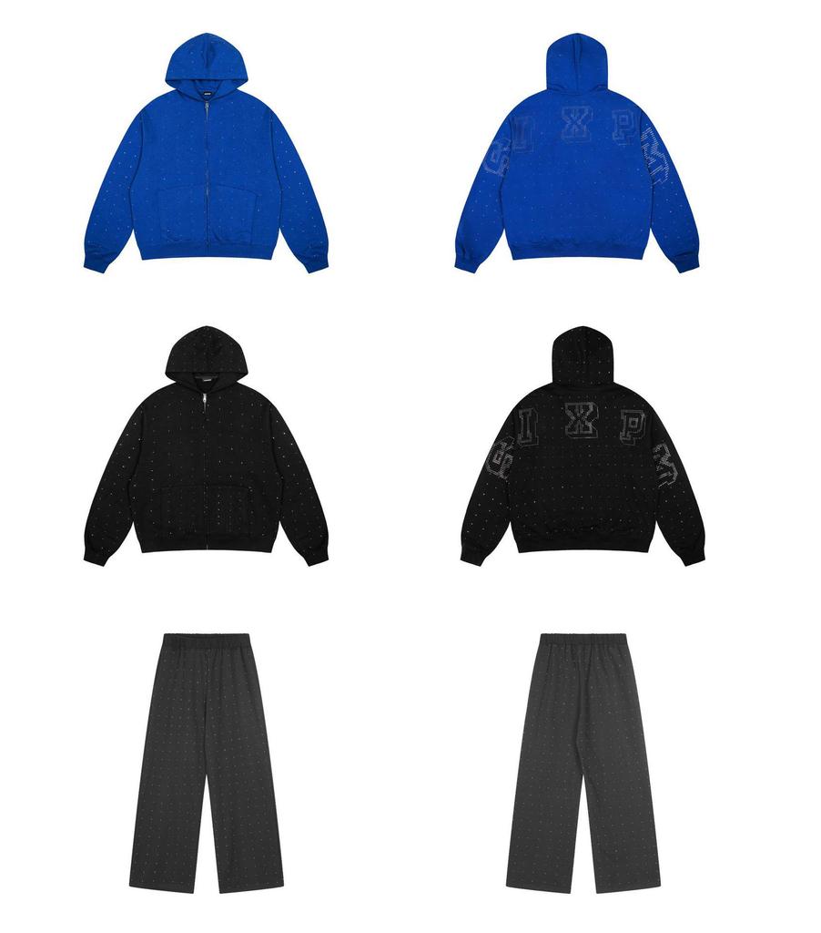 6PM Худи и спортивные штаны с вышитыми буквами в стиле хип-хоп Мужской спортивный костюм