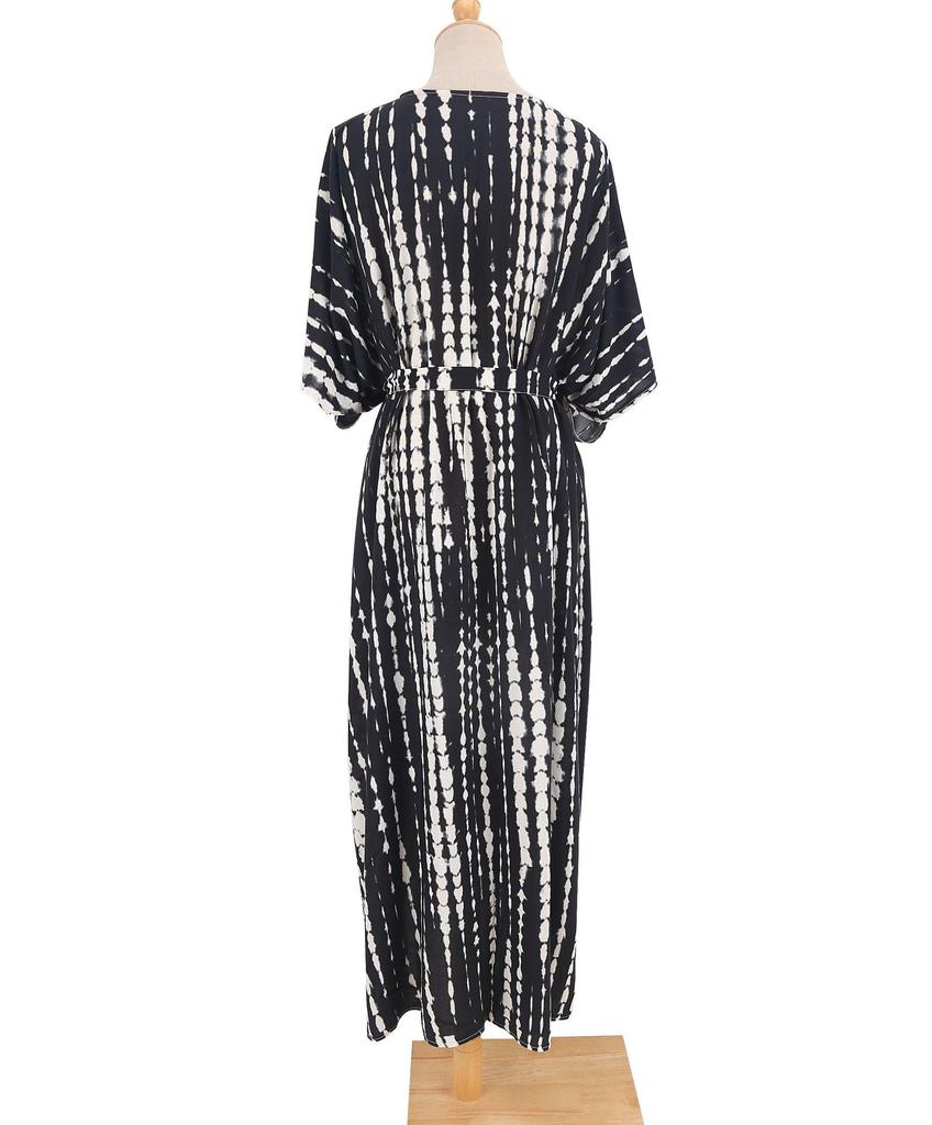 Черно-белый кардиган тай-дай, пляжное платье и накидка для купальника