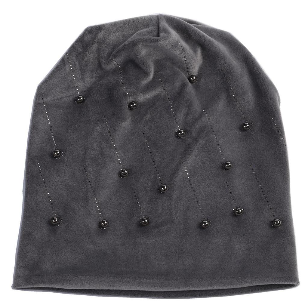 Осенне-зимний женский пуловер с бусинами, универсальная двухслойная замшевая теплая лунная шляпа