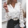 Модная рубашка с цветочным принтом в стиле ретро, женская белая кружевная блузка с длинными рукавами и женская однобортная рубашка для женщин