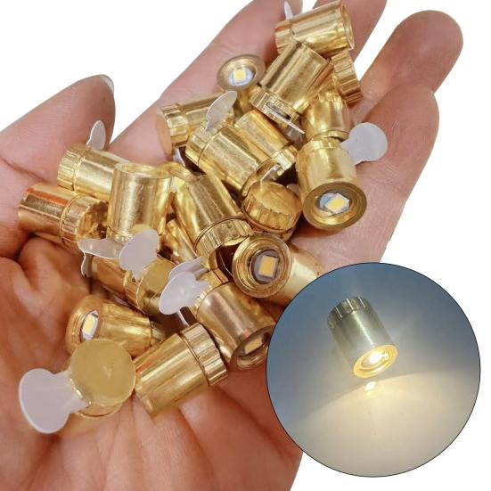 20Pcs Electronic Light Battery Powered Mini LED Lights with Golden Shell DIY Crafts Dollhouses Paper Lanterns Balloons Models Decoration