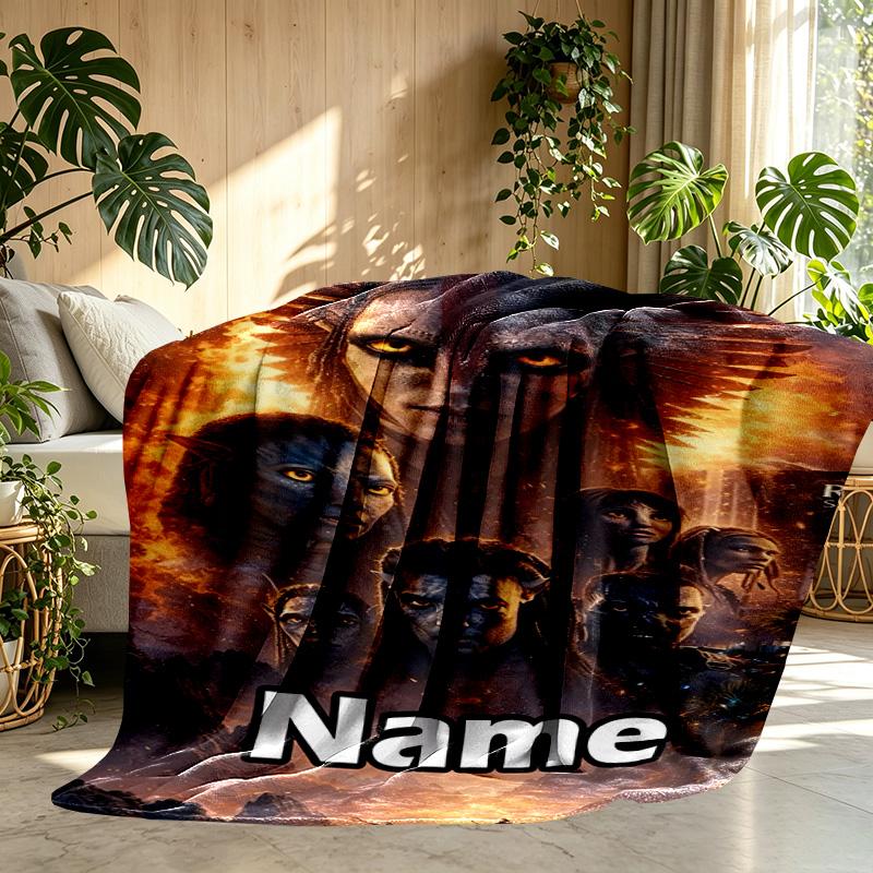 Custom Name Personalized Avatar Print Blanket, Home Decor, Bedroom, Sofa, Camping, Couch, Gifts for Birthday Christmas