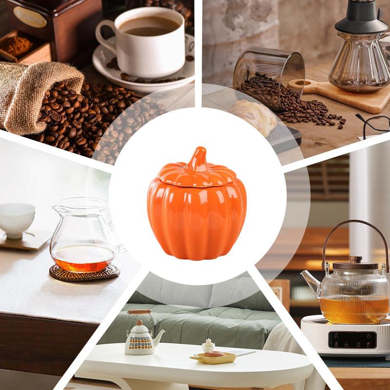 Банка для конфет из тыквы, герметичная керамическая банка 300 мл, кухонная банка для хранения, керамическая банка для чая, кофе, специй, орехов, конфет