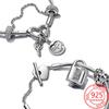 Новый замок ключ шарм 925 стерлингового серебра оригинальный браслет шарм бусины для женщин ювелирные изделия подарки
