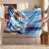 Erling Haaland Personalized Fleece Blanket With Football Logo, Custom Name Text Soft Warm Home Throw Blanket