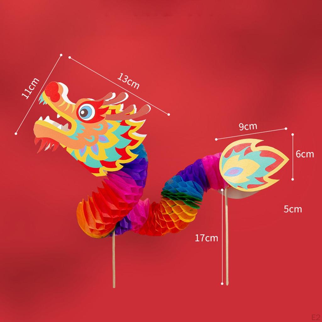 Chinese Paper Dragon Pick Toys Year Garland Decoration for Party Spring Festival