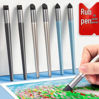 Набор инструментов для смешивания и растушевки масляной пастели: Стик с мягким наконечником, Переходный спонж, Кисть для тяжелых карандашей.