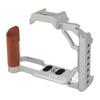 Camera Cage with Wood Handle Anodized Anti Slip Easy To Install Camera Video Cage for Nikon ZFC Silver