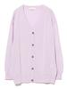 В:MING LIFE STORE by BEAMS Женский трикотажный кардиган с длинным рукавом, полупрозрачный, оверсайз, лавандовый, единый размер