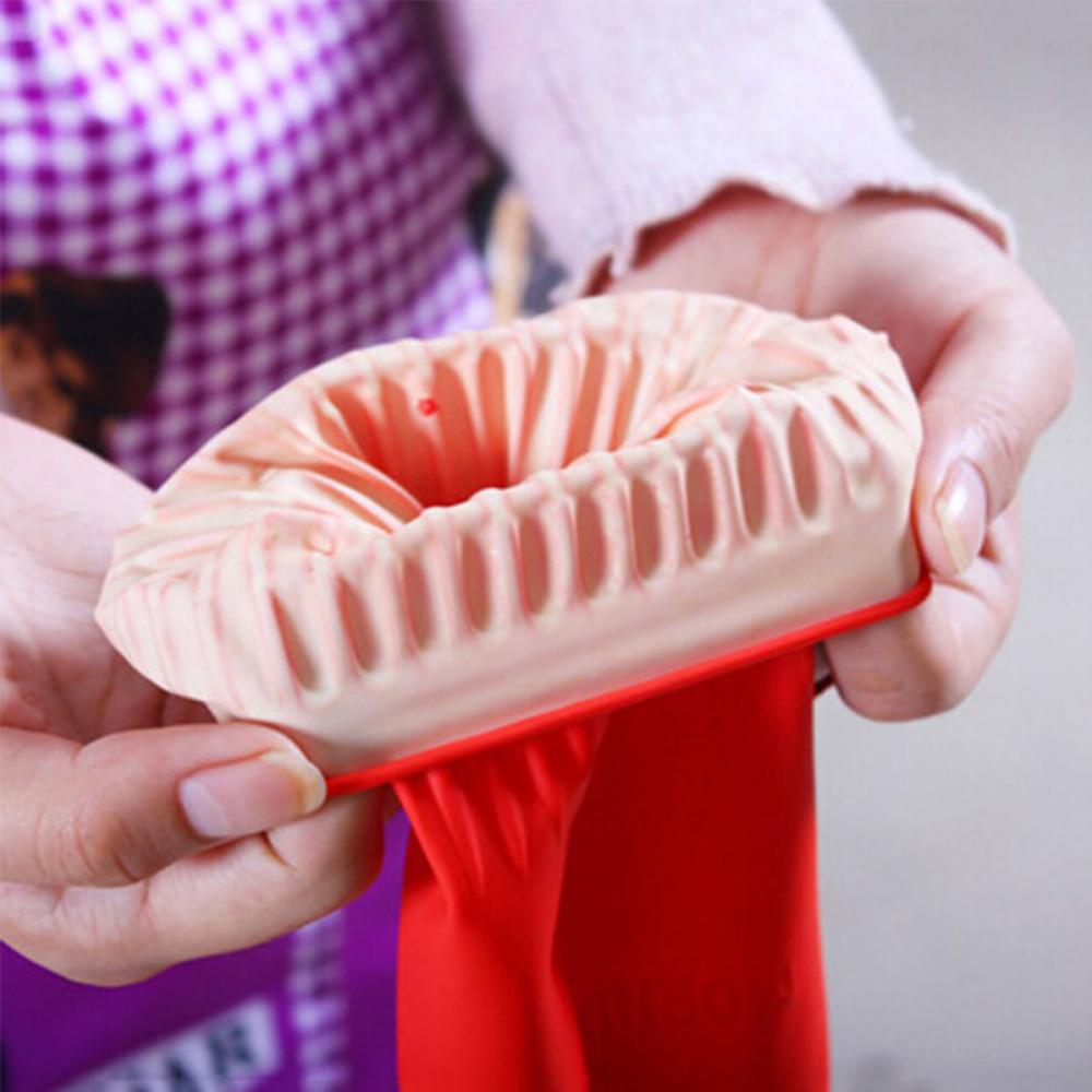 Резиновые красные перчатки для мытья посуды, водонепроницаемые латексные перчатки для кухни, хозяйственные перчатки с длинным рукавом