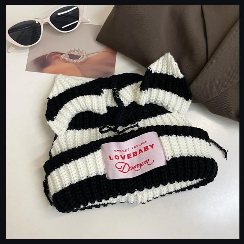 Womens Cat Cute Ear Knit Hat Winter Thick Warm Soft Cotton Cozy Beanie