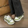 Модные зелено-голубые кроссовки на платформе, женские милые кроссовки со звездой, женские модные повседневные теннисные туфли, обувь на толстой подошве в стиле Харадзюку, вулканизированная обувь