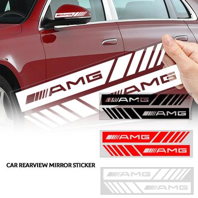 2 шт. Наклейка 3D с логотипом боковой полосы зеркала заднего вида автомобиля, стайлинг автомобиля для V177 W247 W176 W177 W207 W203 W204 GLA GLC X253 GLK Аксессуары