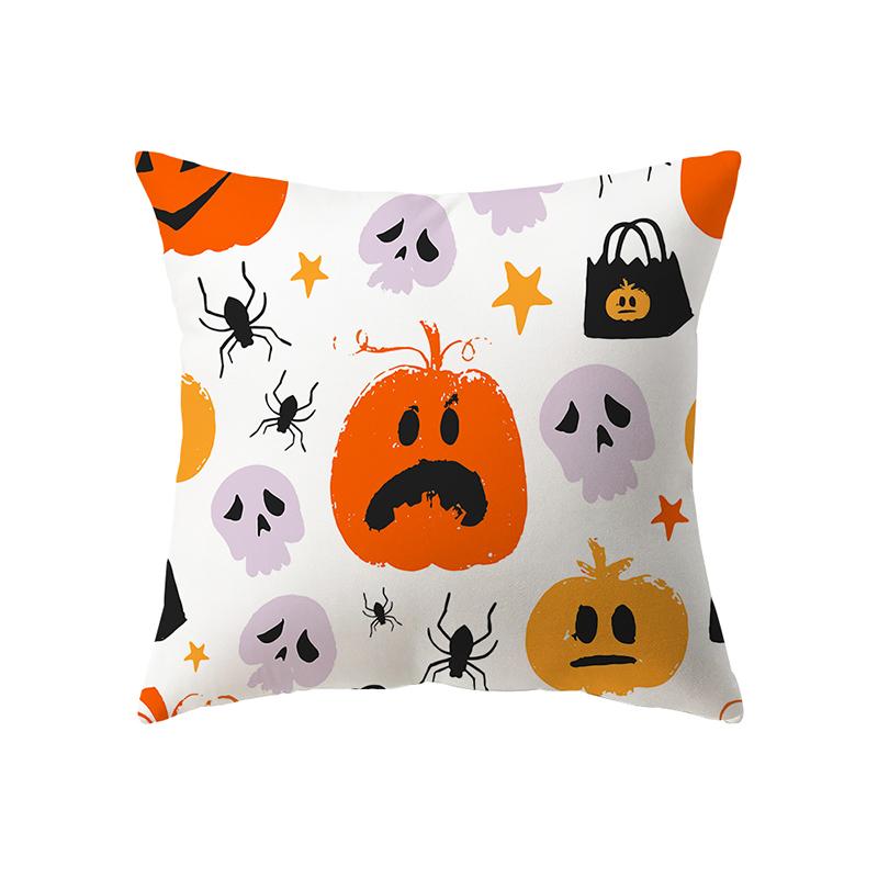 Devil Pumpkin Throw Pillow Cover Halloween Theme Throw Pillow Cover Sofa Chair Bed Cushion Cover Home Decor