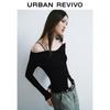 UR Women's Stylish Off-Shoulder Slim Knit Top