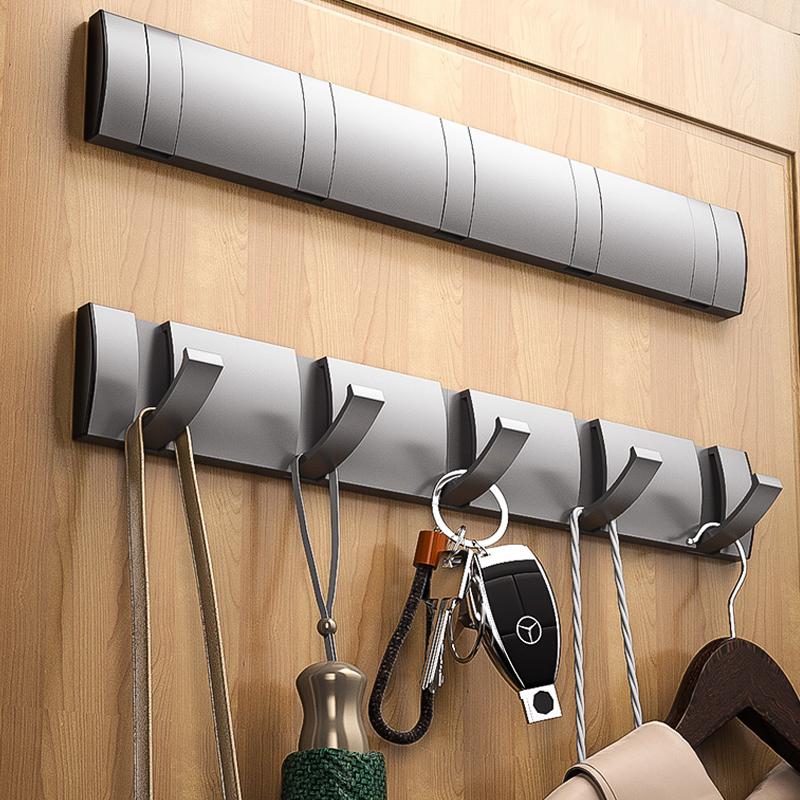 YUNJIEYA Folding Door Hooks Towel Hanger Nail Free Punch Wall Rack  Hook Coat Clothes Holder for Bathroom Kitchen Accessories