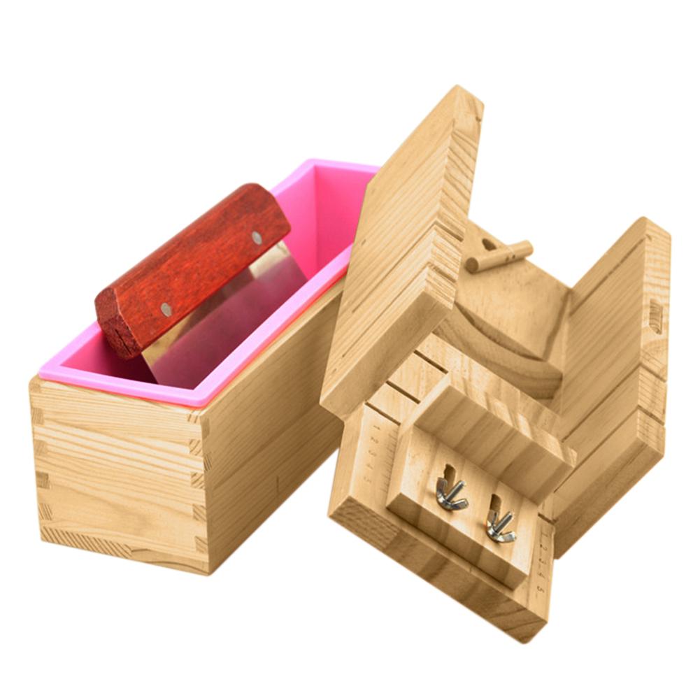 Силиконовая форма для мыла с деревянной коробкой, приспособление для нарезки хлеба, резак для мыла ручной работы, набор материалов для мыла и свечей