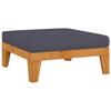 Day and Night - Day and Night Modular Footstool and Dark Gray Cushion Solid Acacia Wood