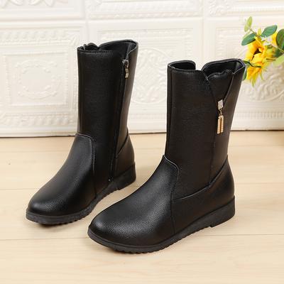 Модная обувь Полувысокие женские сапоги Обувь на среднем каблуке для женщины Черные со стразами До середины икры Мода 2024 Новый дизайнерский роскошный сапог