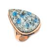 K2 Blue Azurite Handmade Copper Jewelry Ring Size 8 T6g20