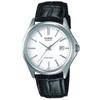Гарантия CASIO Стандартные Водонепроницаемые для Ежедневного Использования Кожаные Серебристо-Белые Часы, Включены MTP-1183E-7AJH Переданы