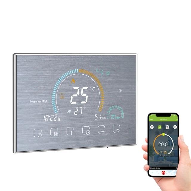Умный WiFi термостат, контроллер температуры для газового котла, электрического теплого пола, дисплей влажности, работает с Google Home