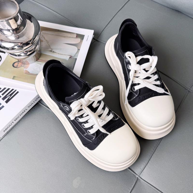 Пара тупоносых Микки с большой головой, женские весенне-летние новые уродливо-милые парусиновые туфли на платформе, спортивная и повседневная обувь