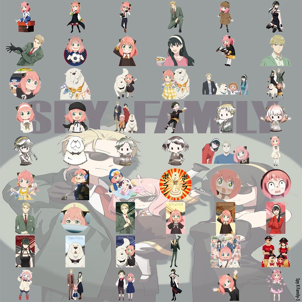 50Pcs Q-version Spy Game House Stickers SPY Anya Anime Japanese Cartoon Decorative Waterproof Mobile Phone Stickers for Children's Toys