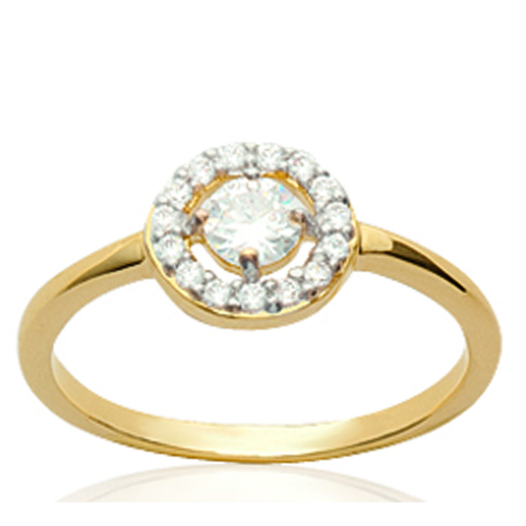 Gold Plated Ring 'Goddess' White Gold - 8 Mm