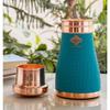 Copper Hammered Sky Blue Silk Finish Bedroom Bottle with Inbuilt Glass, 950 ML, Health-Boosting Water Bottle, Ideal for Home, Office