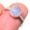 Натуральный Радужный Лунный Камень Драгоценный Камень 925 Проба Стерлингового Серебра Подарочное Кольцо S.6 z6h69