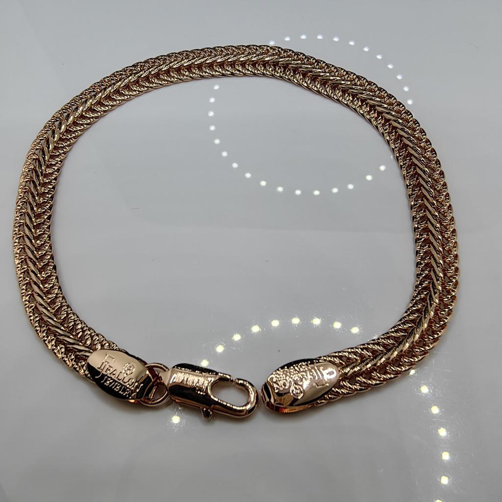 Браслет цвета розового золота для женщин и мужчин, итальянское ремесло, ручная работа, унисекс, длинная цепочка, подарки