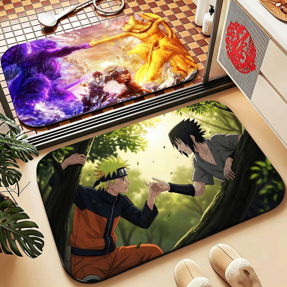 Anime N-narutoS Classic Carpet Bathroom Anti-slip Mat Door Mat Home Decoration Mat Entrance Door Mat Scratch-resistant Door Mat