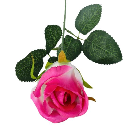 Красивый искусственный цветок, реалистично выглядящий из искусственной шелковой ткани, яркий цвет