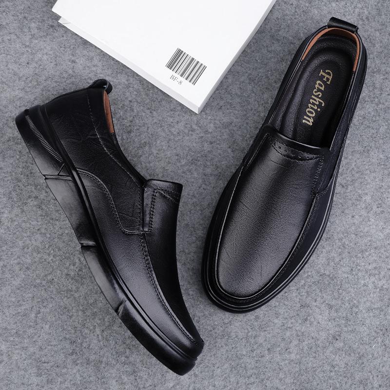 Дышащие мужские туфли для вождения без застежек из натуральной кожи, повседневная мужская обувь, роскошные брендовые мужские лоферы, простые мокасины, деловые туфли на плоской подошве