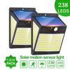 4/2/1PCS Outdoor Solar Lamp Motion Sensor Waterproof 238 LED Wall Light Garden Decoration Emergency Street Ligh