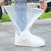 Yousheng 1 Pair Rainproof Boot Covers PVC Fabric Anti-Slip Design Waterproof Shoe Covers Non-Slip Rubber Sole Reflective Sole Shoe Covers