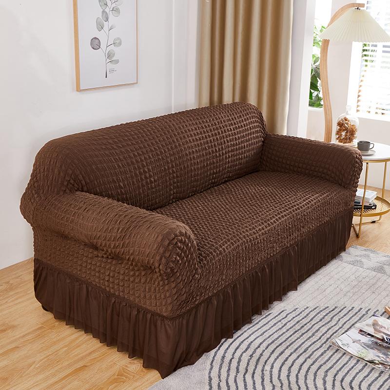 High Elastic Bubble Grid Sofa Cover 1/2/3/4 with Skirt Hem, All Season Universal Pet Anti Dirt