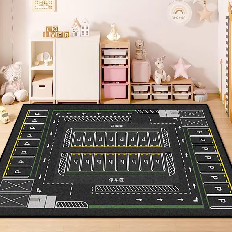 Мультяшный ковер с транспортом, ковер для гостиной, ковер большой площади, ковер для спальни, легко хранить, ковры для детской игровой комнаты, мягкие игровые напольные коврики