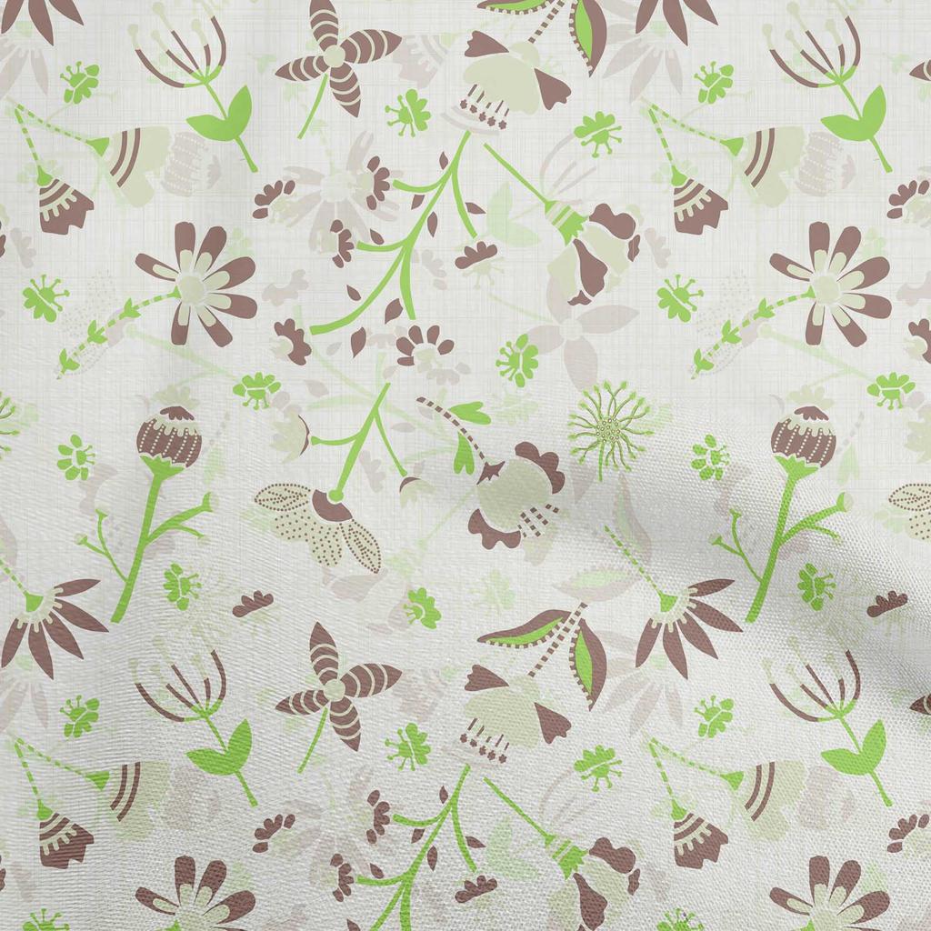 oneOone Cotton Flex Blue Fabric Florals Diy Clothing Quilting Fabric Print Fabric By Yard 40 Inch