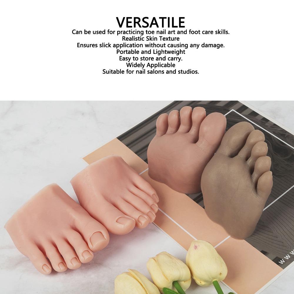 Left/Right Nail Art Training Foot Soft Silicone Fake Foot Model  For Nail Art Training