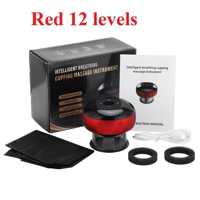 Electric Cupping Massager Vacuum Suction Cup GuaSha 12 Levels Anti Cellulite Scraping Infrared Heat Slimming Massage Therapy